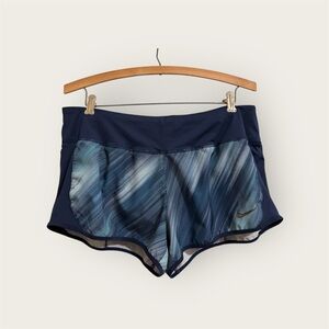 Nike Blue Patterned Athletic Running Shorts